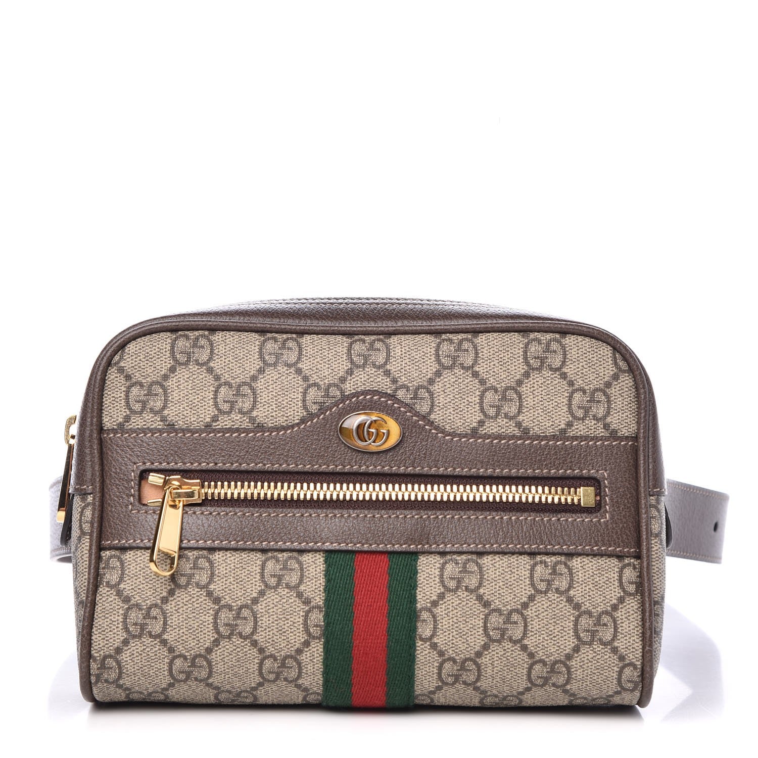 Gucci GG Supreme Monogram Web Small Ophidia Belt Bag 85 34 Dark Brown 1 of 7