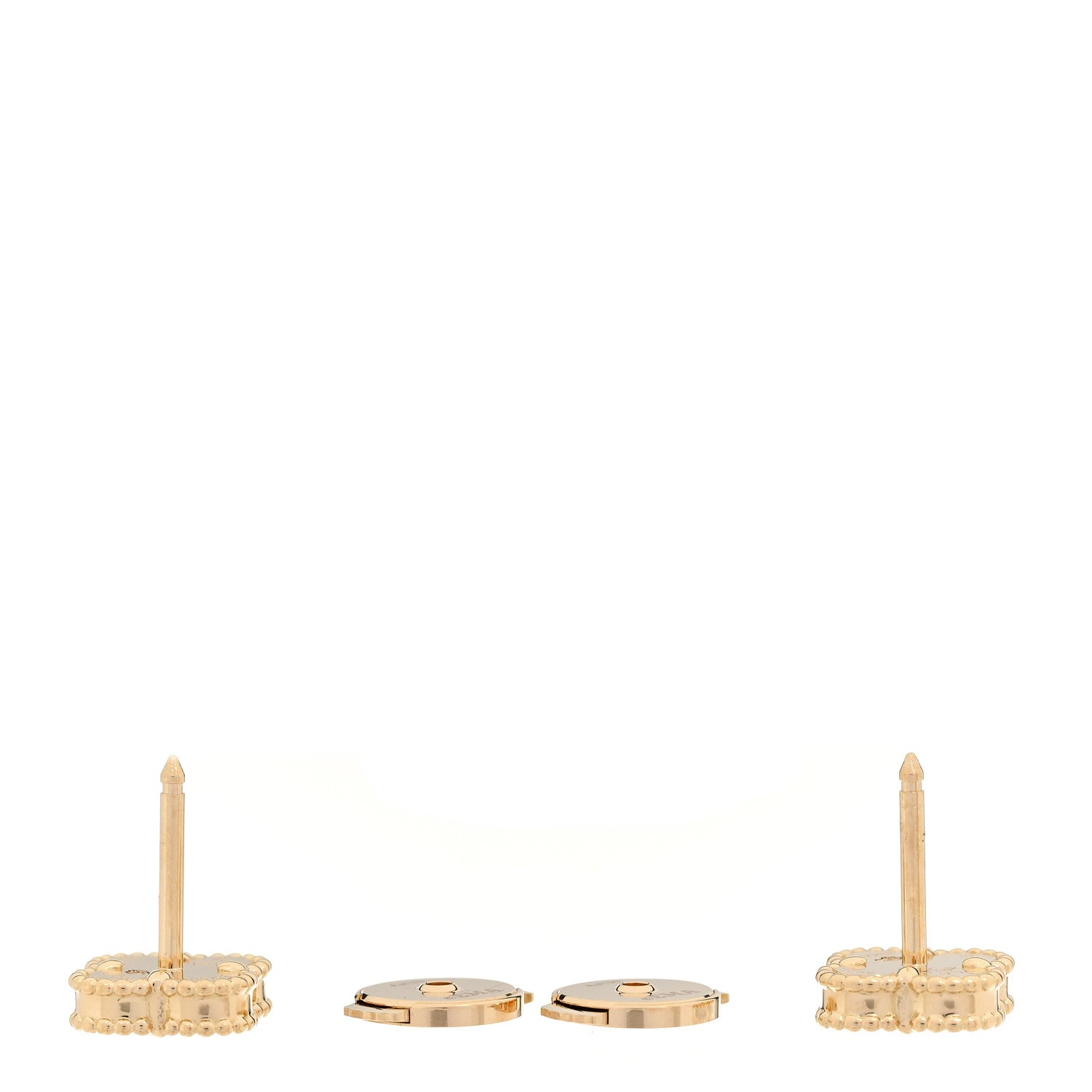 Van Cleef & Arpels 18K Yellow Gold Black Onyx Sweet Alhambra Earrings 4 of 5