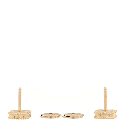 Van Cleef & Arpels 18K Yellow Gold Black Onyx Sweet Alhambra Earrings 4 of 5