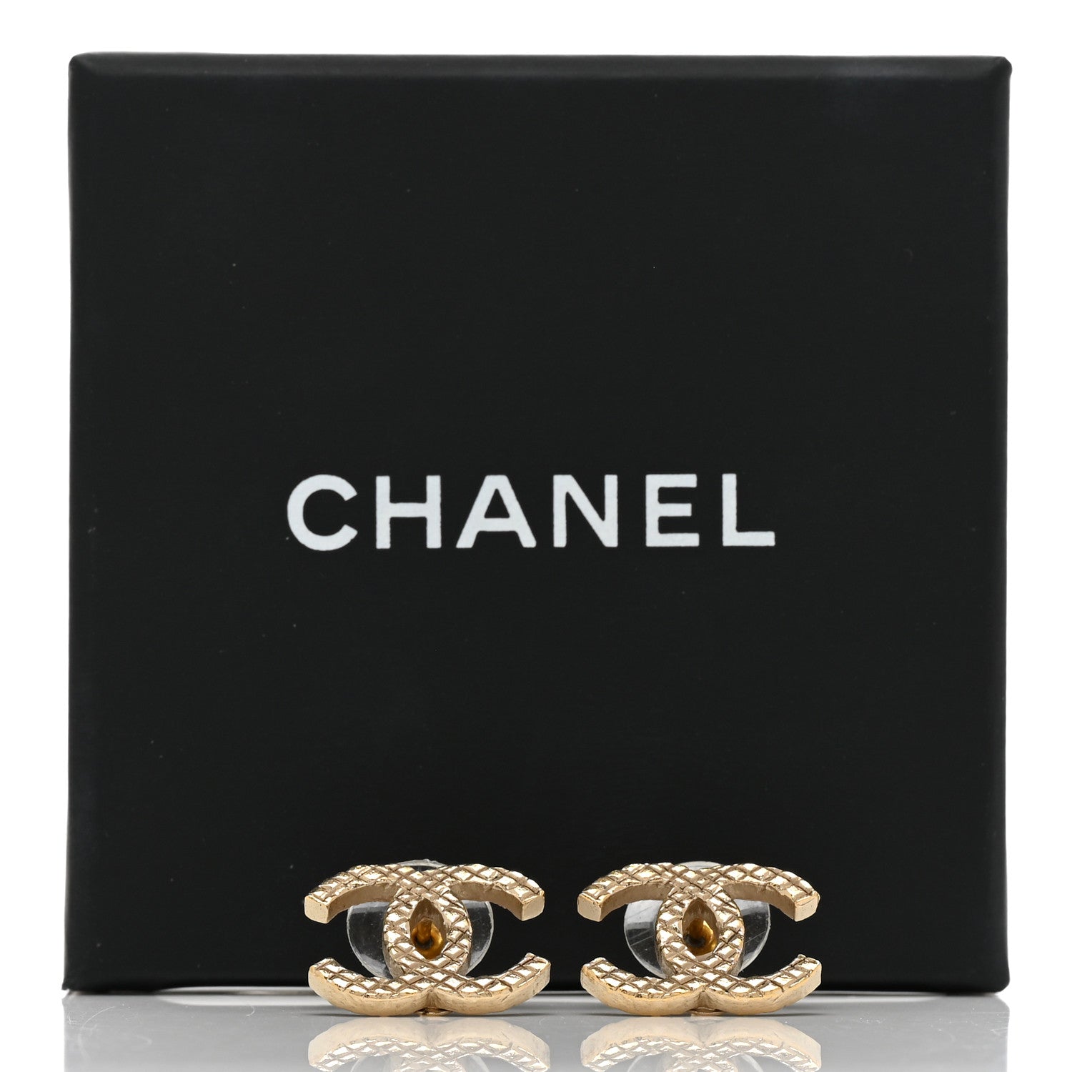 Chanel Quilted CC Earrings Gold 6 of 6