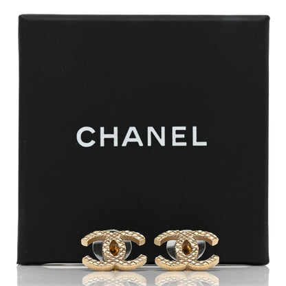 Chanel Quilted CC Earrings Gold 6 of 6