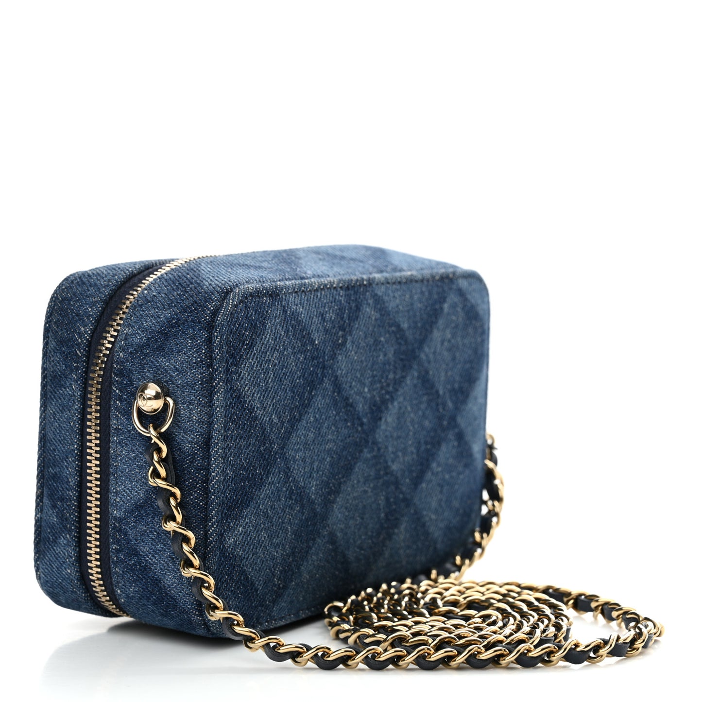 Printed Denim CC Camera Case Blue