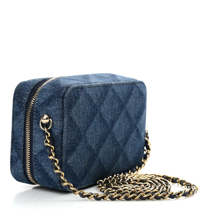 Chanel Printed Denim CC Camera Case Blue 3 of 10