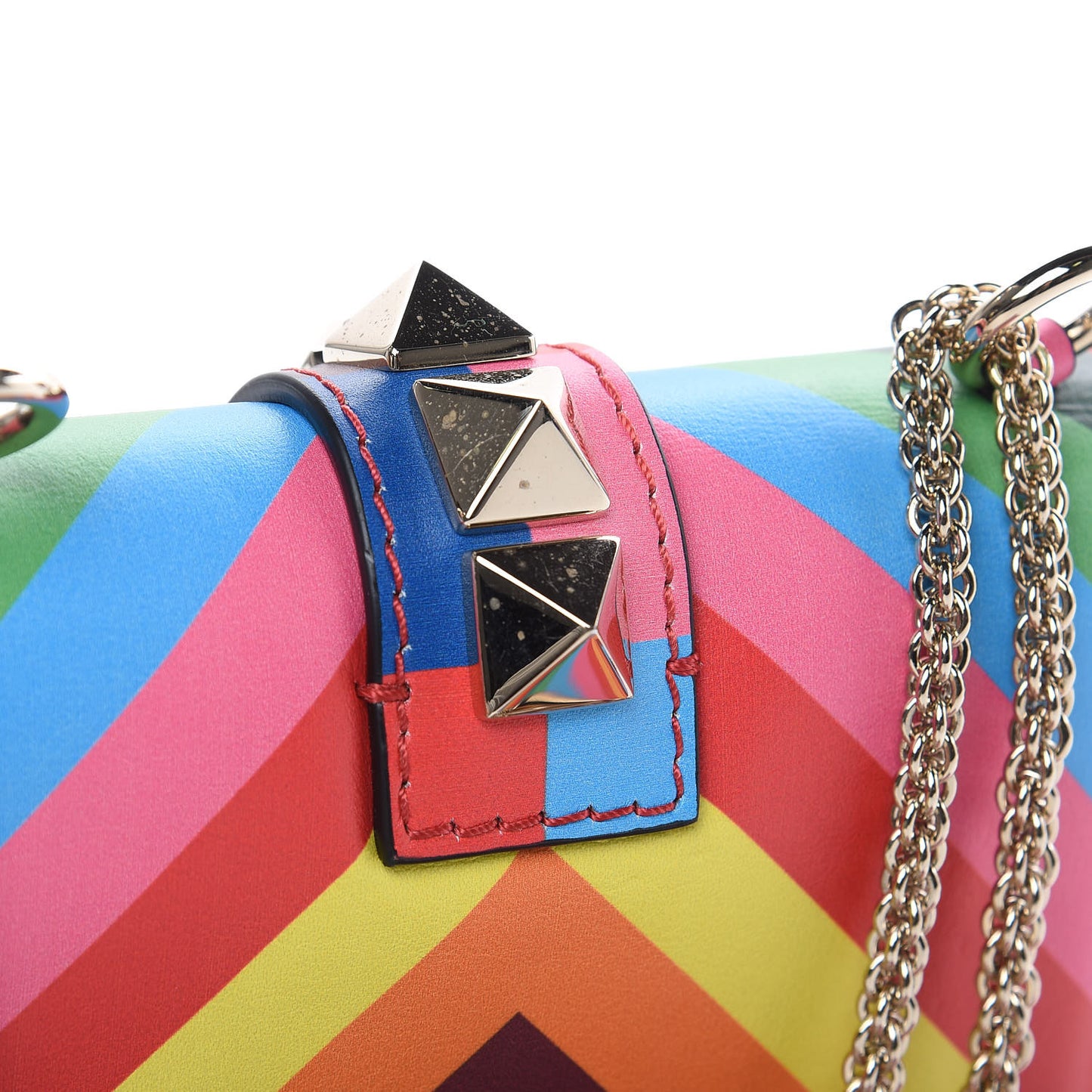 Vitello 1973 Mini Glam Lock Rockstud Flap Multicolor