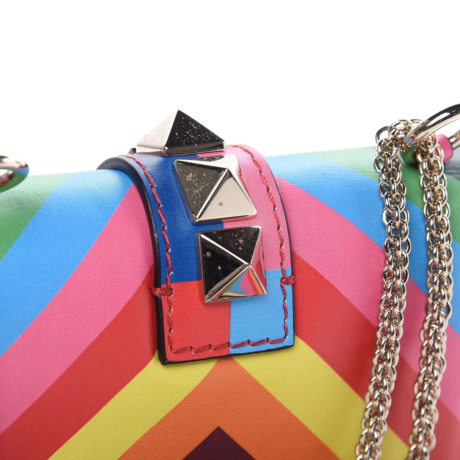 Valentino Garavani Vitello 1973 Mini Glam Lock Rockstud Flap Multicolor 11 of 12