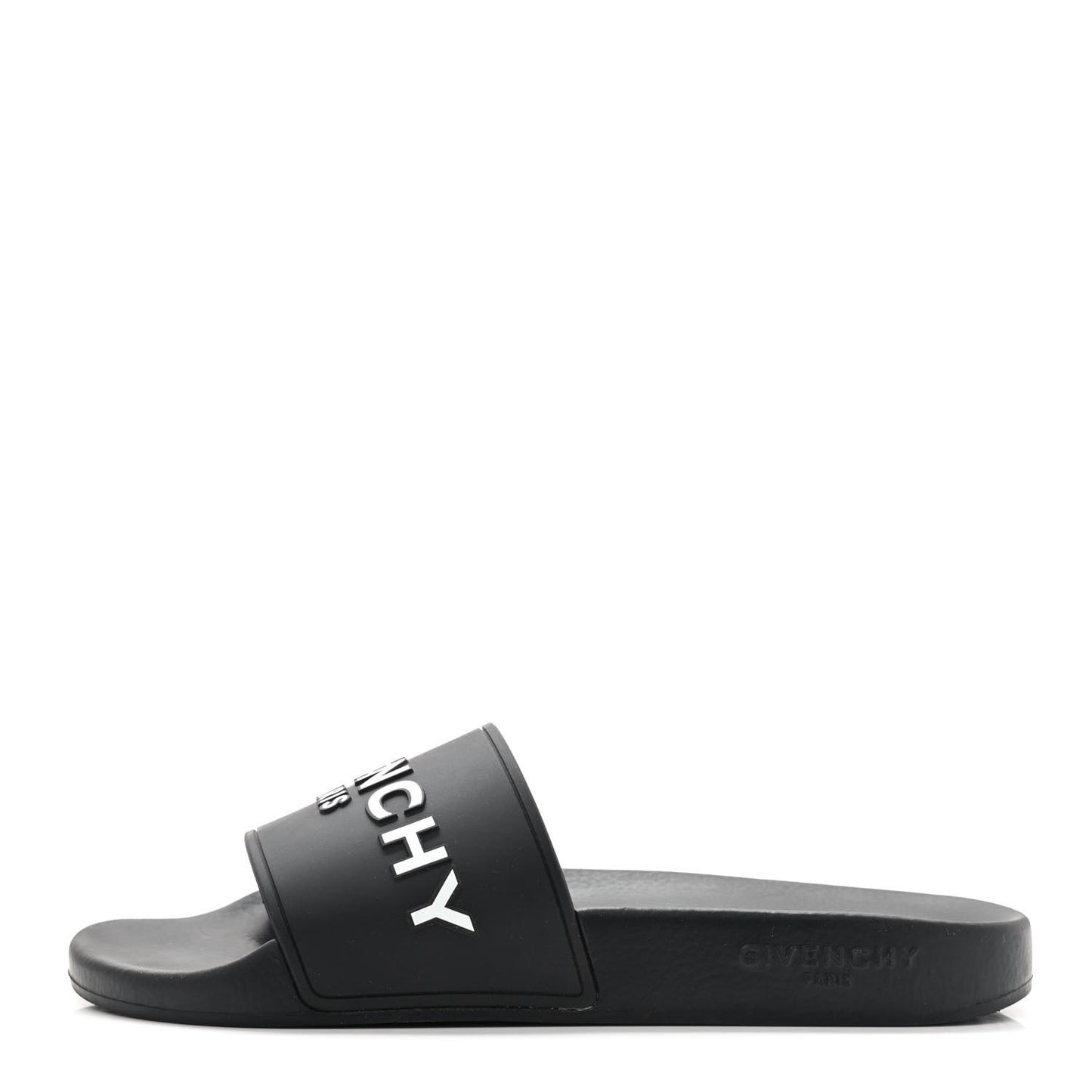 Rubber Logo Pool Slide Sandals 40 Black