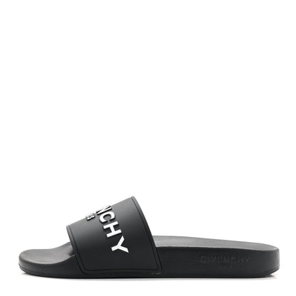 Givenchy Rubber Logo Pool Slide Sandals 40 Black 1 of 10