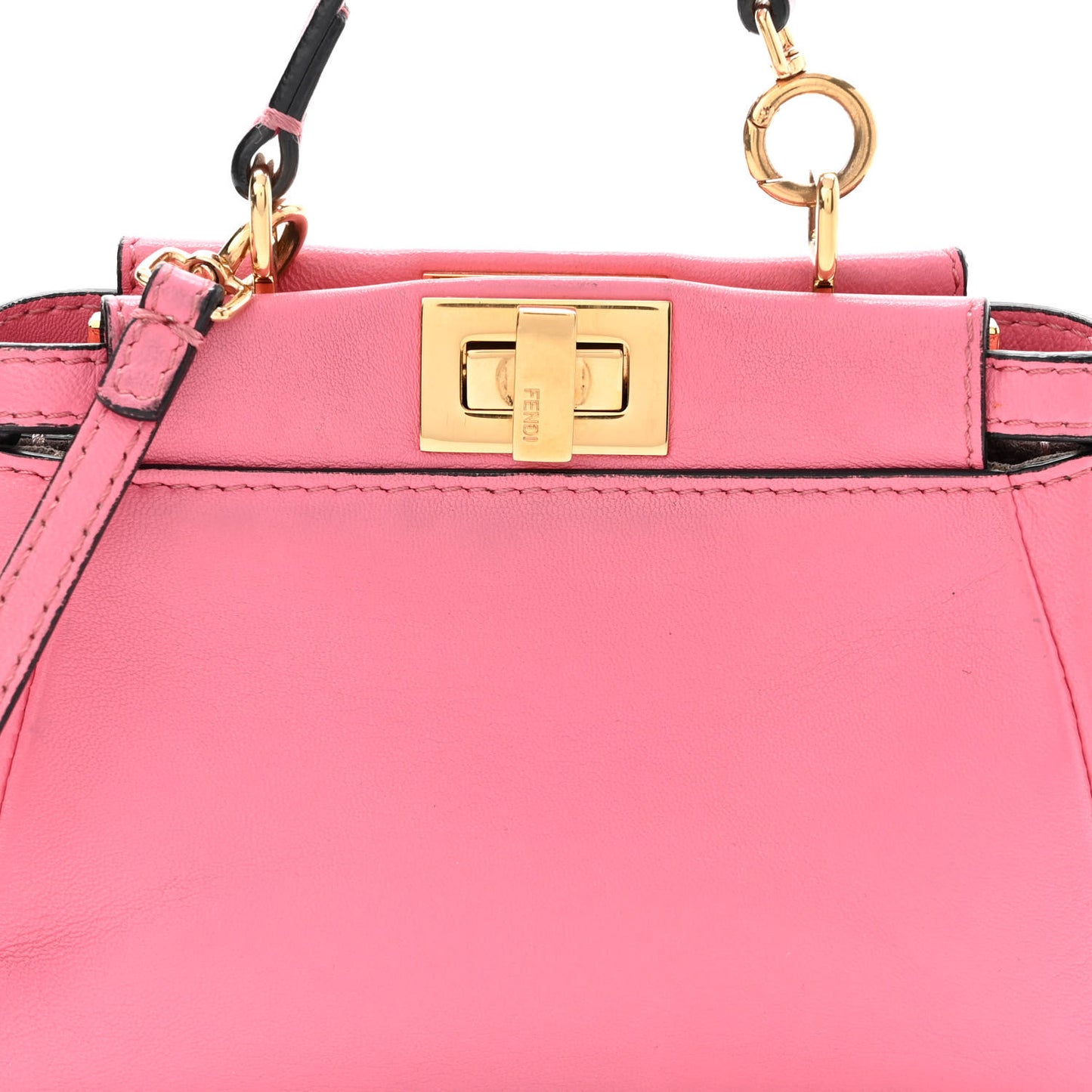 Shiny Nappa Micro Peekaboo Iconic Satchel Rosa Fluo