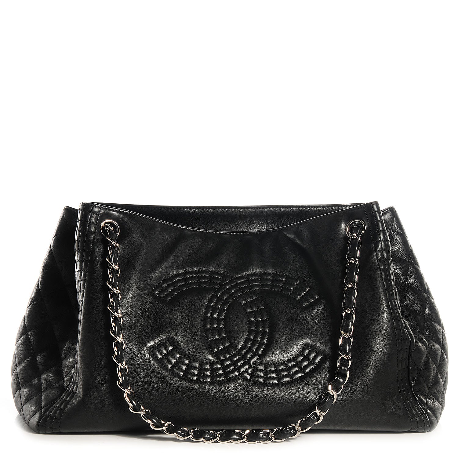 Chanel Calfskin Coco Bengal Open Accordion Tote Black 1 of 7