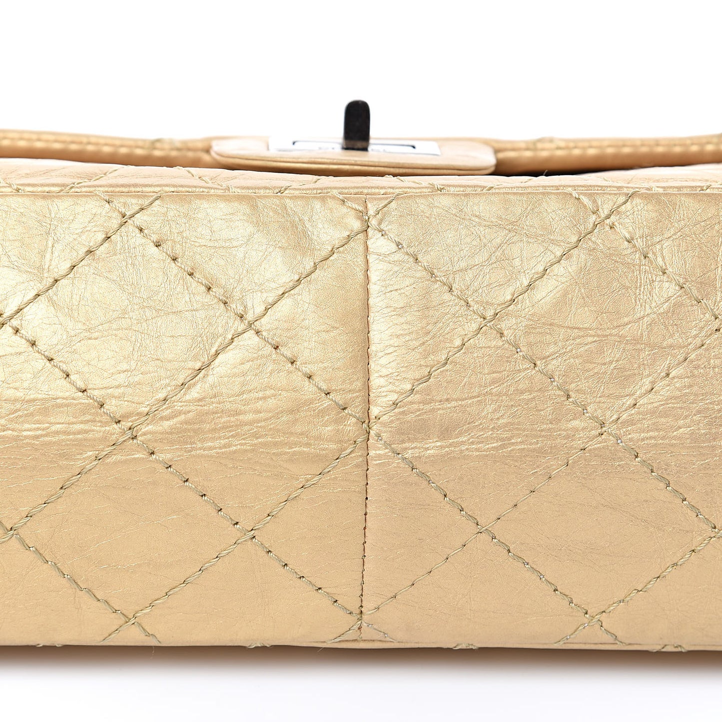 Metallic Aged Calfskin Quilted 2.55 Reissue 226 Flap Gold