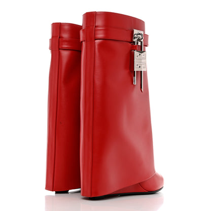 Givenchy Calfskin Shark Lock Ankle Boots 41 Red 4 of 9
