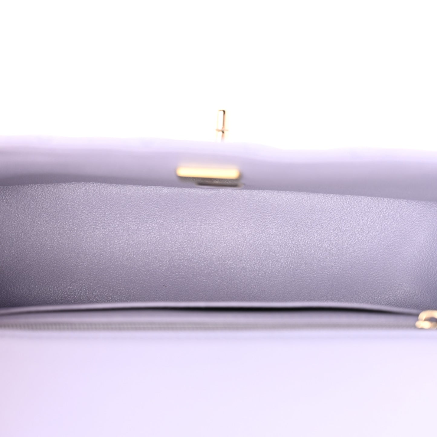 Lambskin Quilted Mini Top Handle Rectangular Flap Light Purple