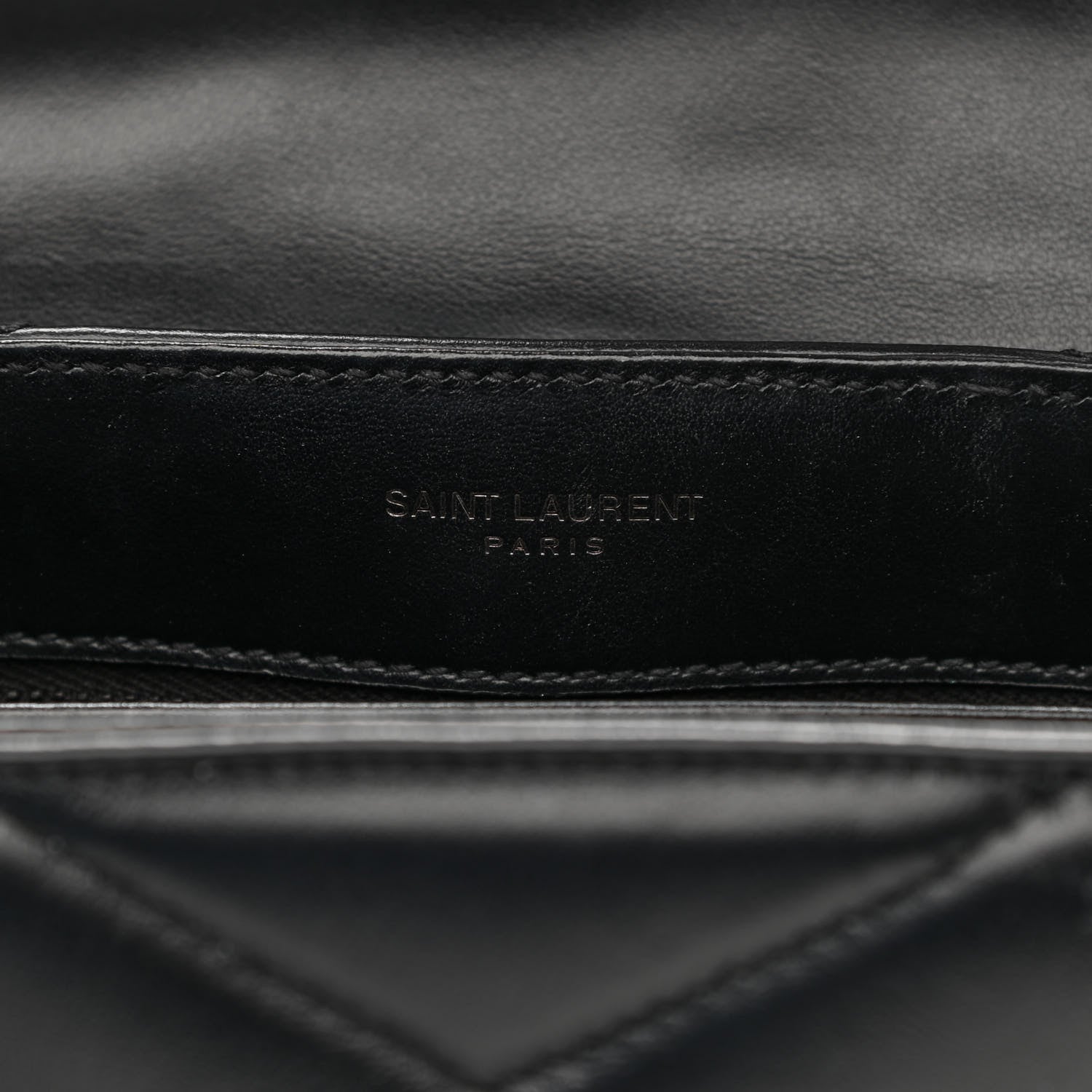 Saint Laurent Calfskin Y Quilted Monogram Toy Loulou Crossbody Bag Black 6 of 14
