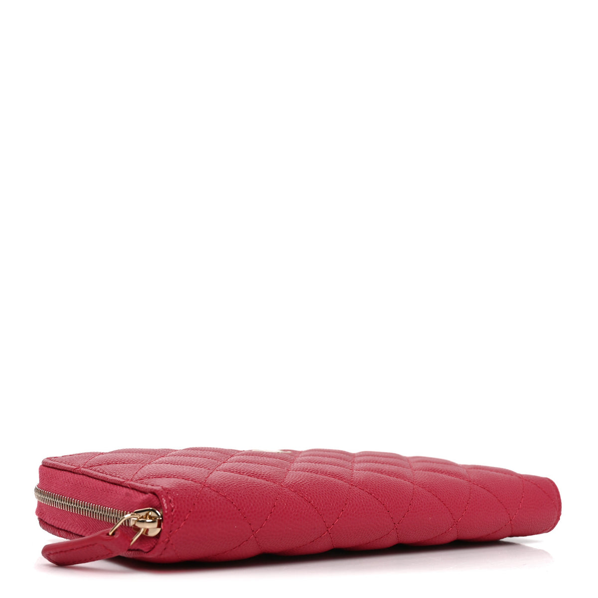 Chanel Caviar Quilted Large Gusset Zip Around Wallet Dark Pink 4 of 9