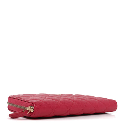 Chanel Caviar Quilted Large Gusset Zip Around Wallet Dark Pink 4 of 9