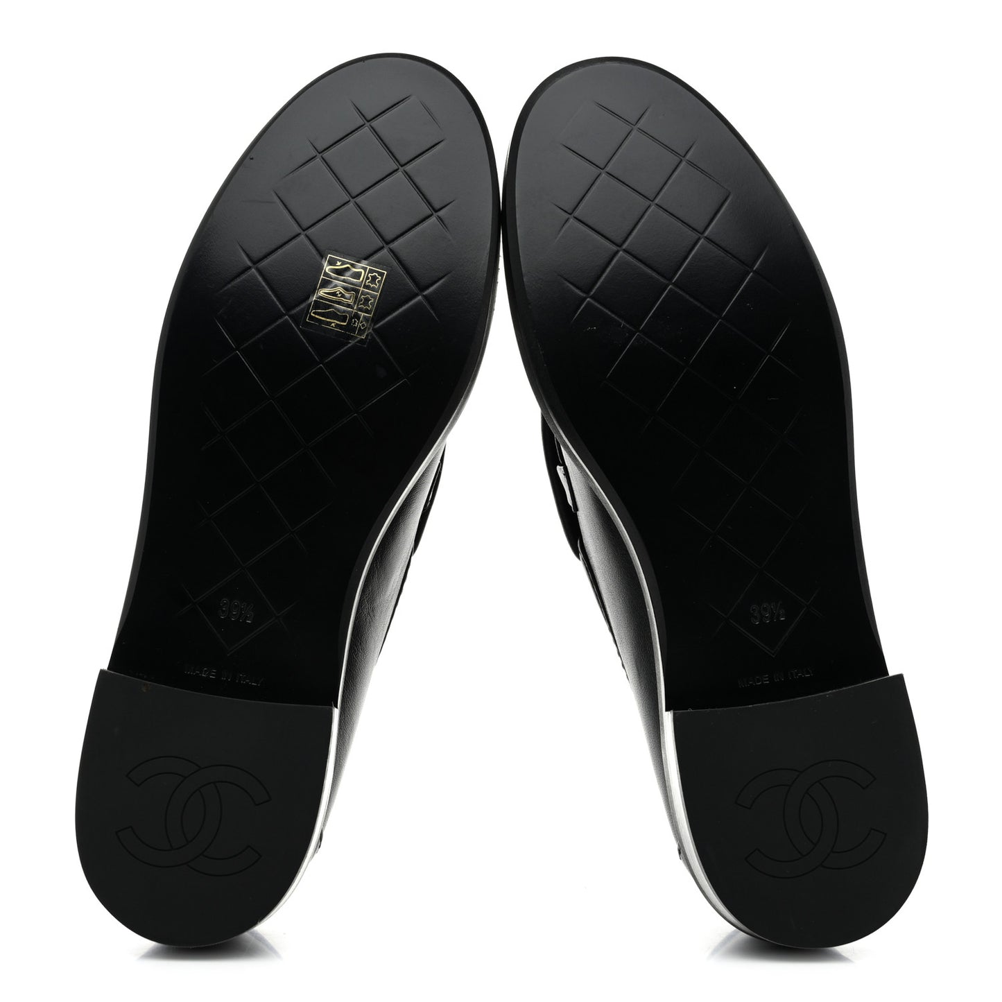 Lambskin Quilted CC Turnlock Loafers 39.5 Black