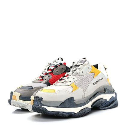 Balenciaga Fabric Mesh Half & Half Colorways Mens Triple S Sneakers 41 Grey Blue Rouge Jaune Black 3 of 6