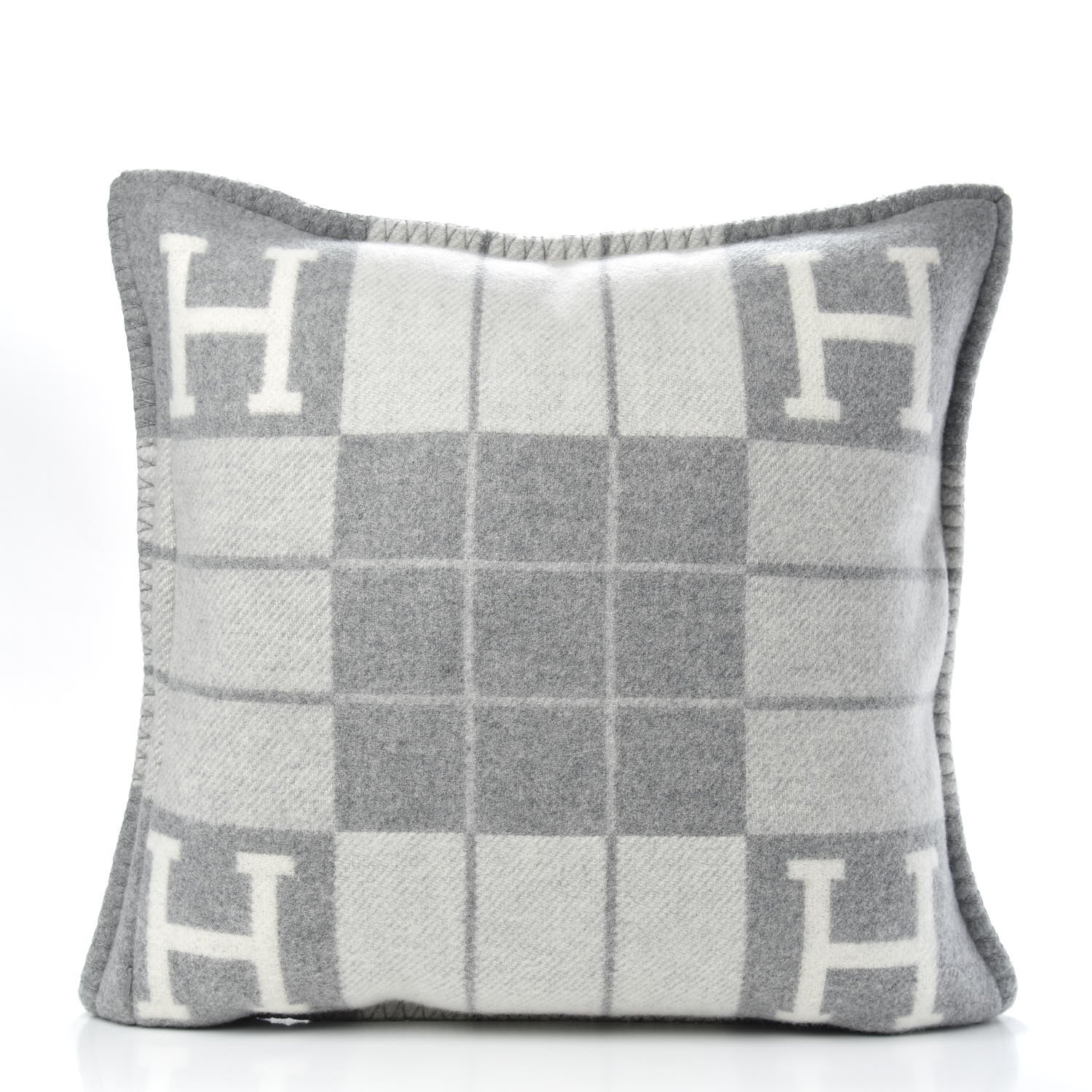 Hermes Wool Cashmere Avalon III Pillow PM Ecru Gris Clair 2 of 5