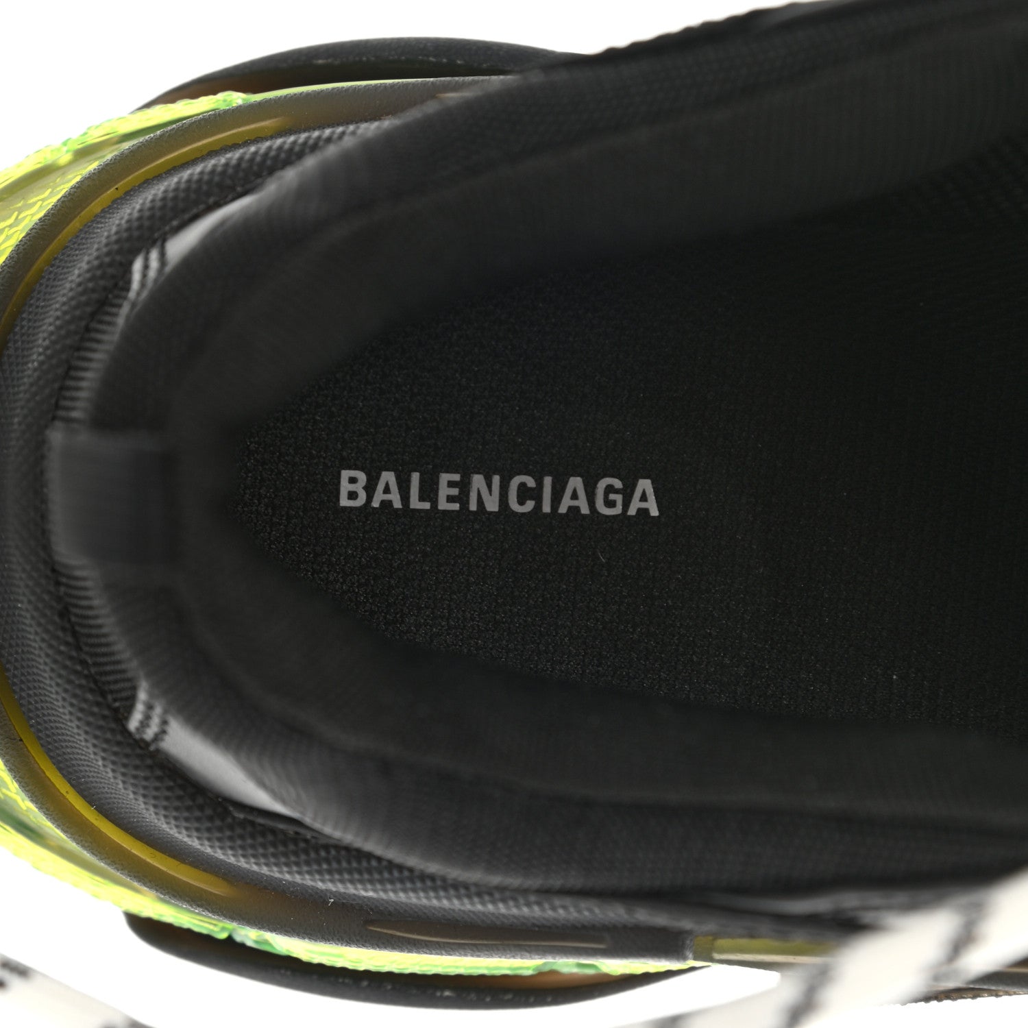Balenciaga Fabric Mesh Clear Sole Mens Triple S Sneakers 42 Black Yellow Fluo 7 of 9