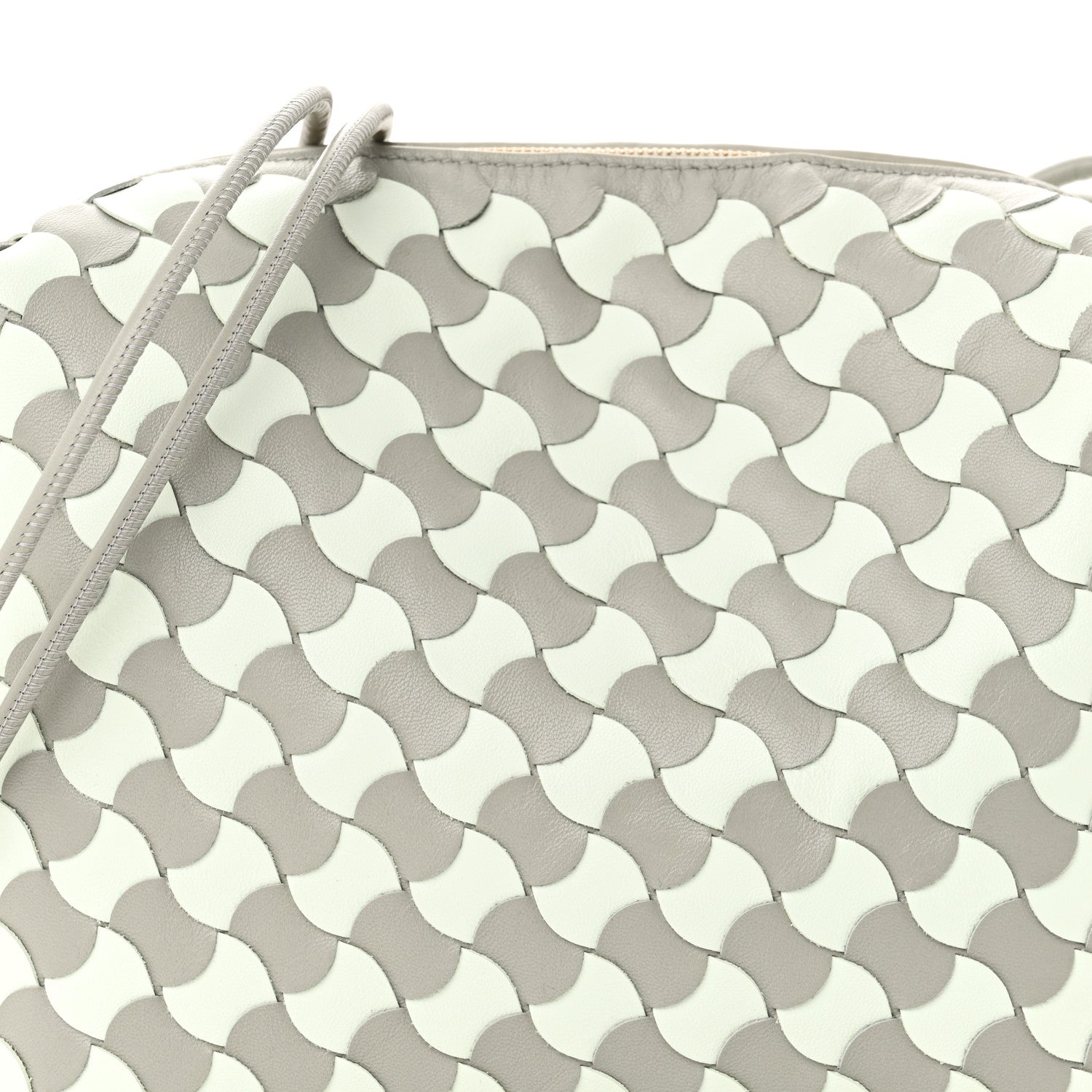 Bottega Veneta Nappa Wavy Bicolor Intrecciato Small Loop Camera Bag Agate Grey Glacier 7 of 9