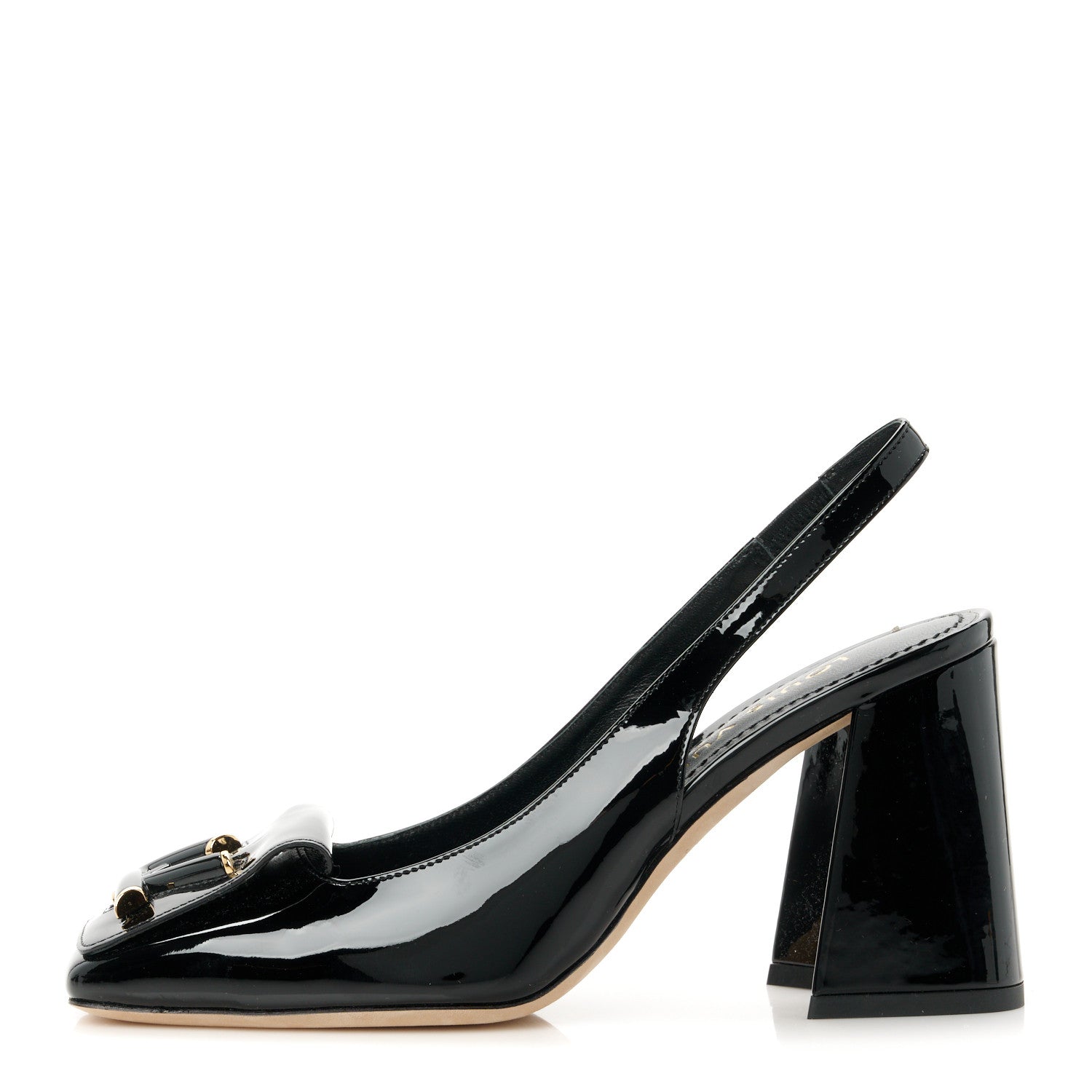Louis Vuitton Patent Calfskin Shake Slingback Pumps 35.5 Black 1 of 8