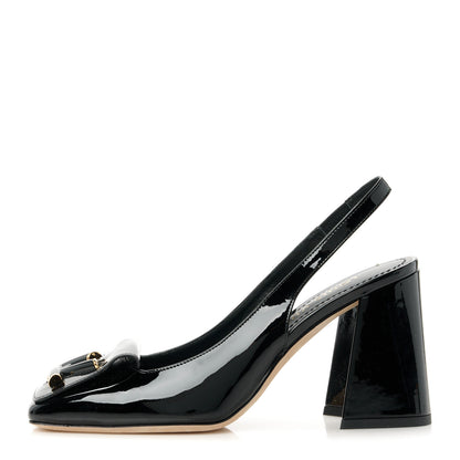 Louis Vuitton Patent Calfskin Shake Slingback Pumps 35.5 Black 1 of 8
