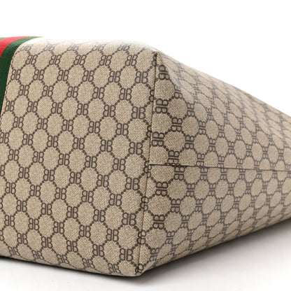 Gucci X BALENCIAGA BB Supreme Monogram Web Large Ophidia Shopping Tote Beige New Acero 10 of 11