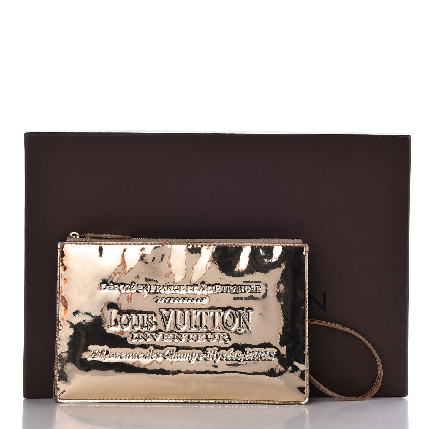 Monogram Miroir Inventeur Pochette Plat Dore Gold
