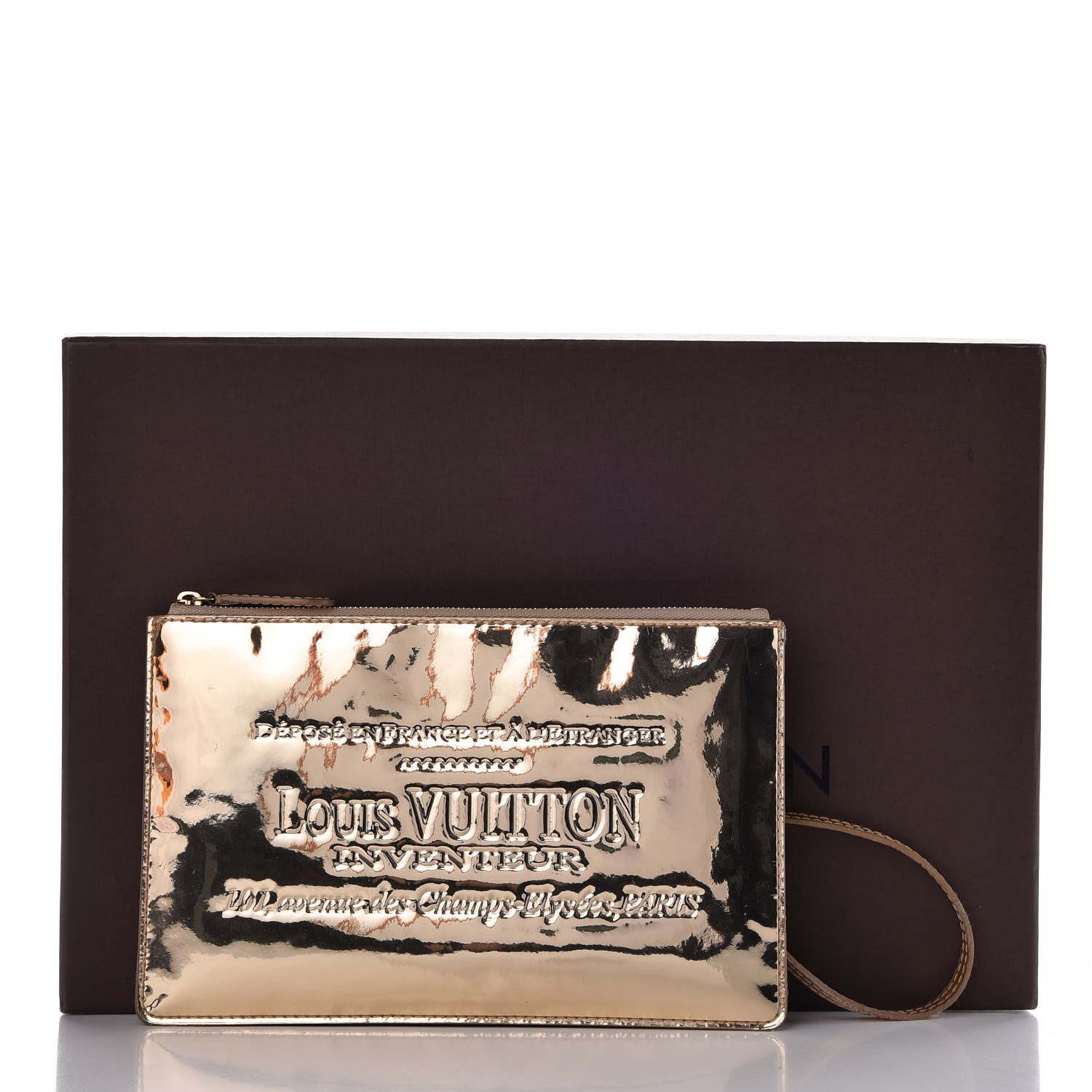 Louis Vuitton Monogram Miroir Inventeur Pochette Plat Dore Gold 8 of 8