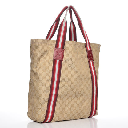 Gucci GG Monogram Medium Web Handle Vertical Tote Red 3 of 7