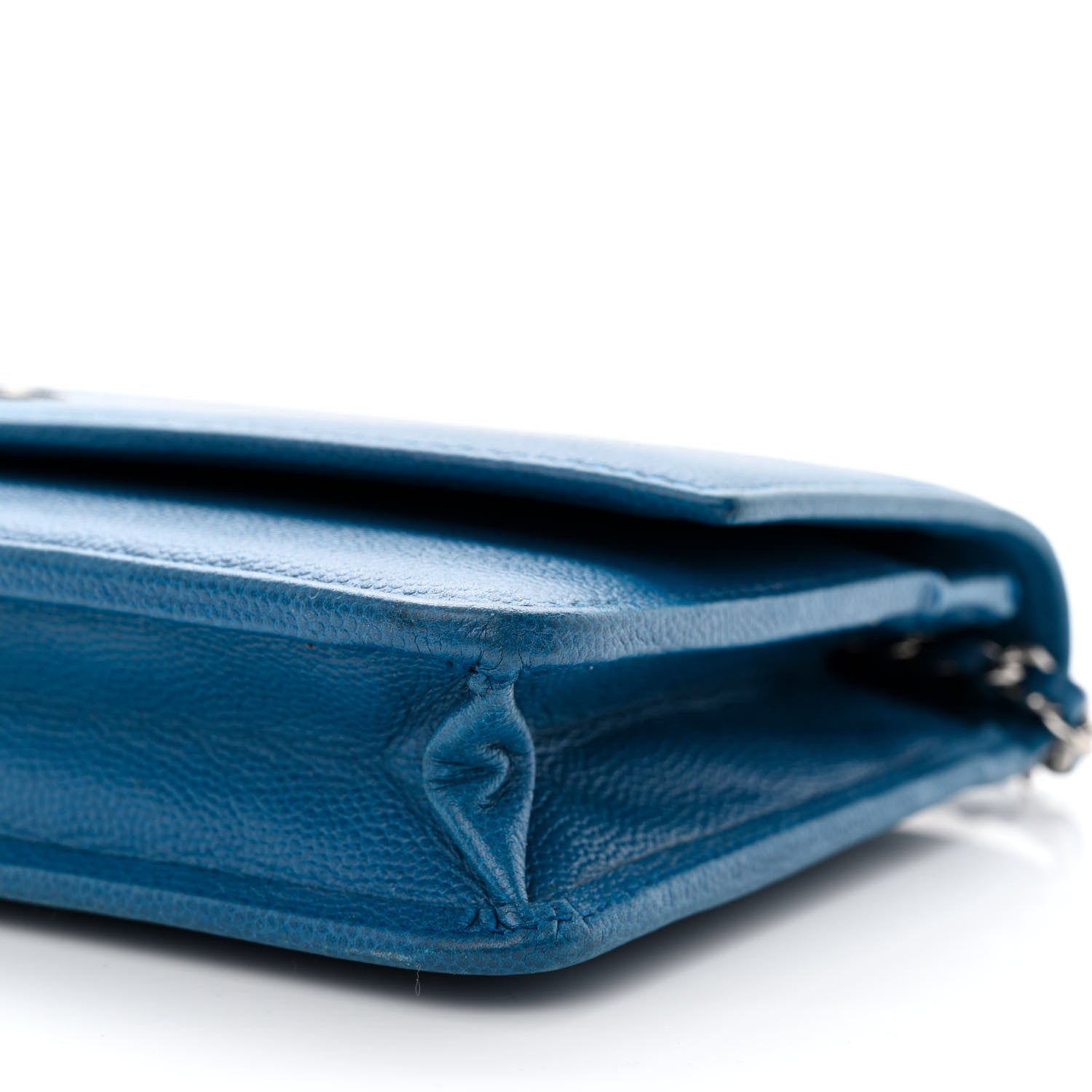 Chanel Caviar Sevruga Wallet on Chain WOC Blue 11 of 13