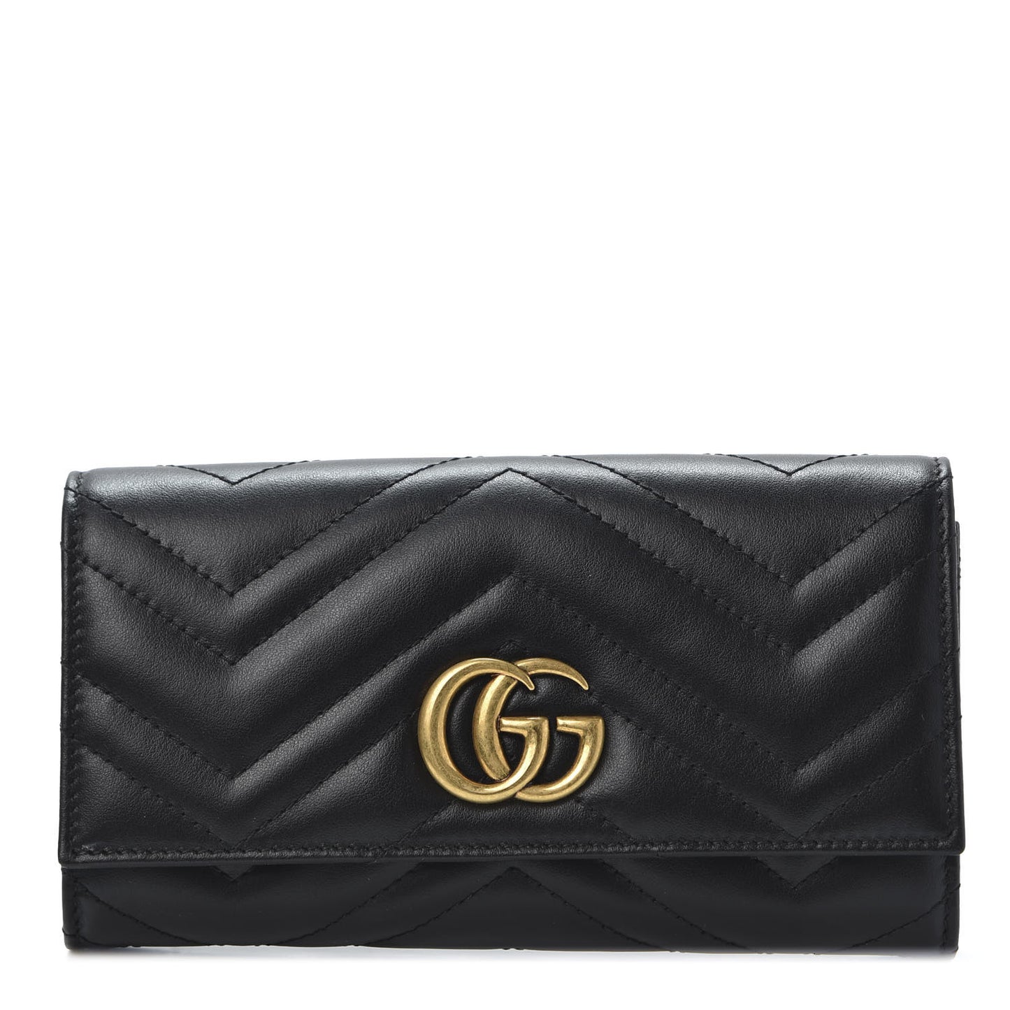 Calfskin Matelasse GG Marmont Continental Wallet Black