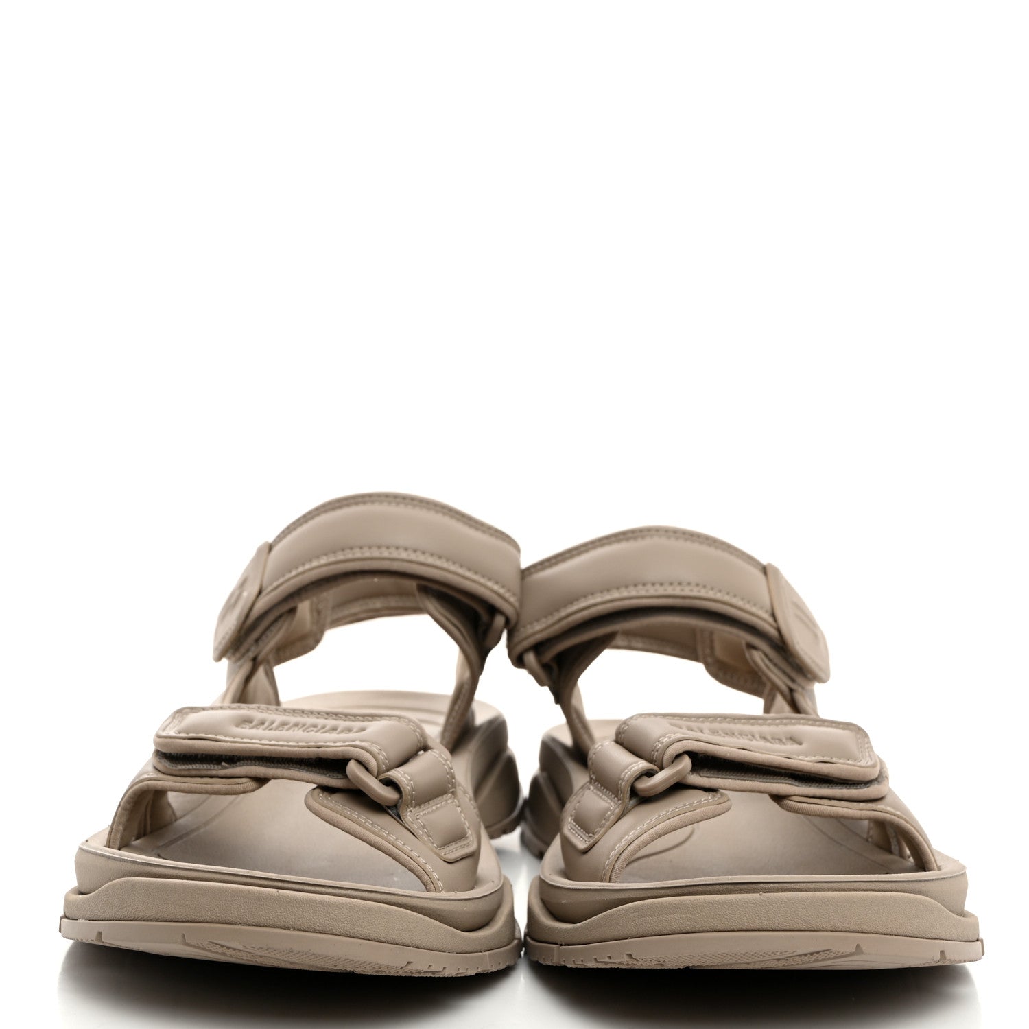 Balenciaga Fake Leather Mens Tourist Sandals 42 Taupe 2 of 9