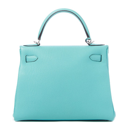 Hermes Togo Kelly Retourne 28 Bleu Atoll 3 of 31