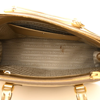 Prada Metallic Saffiano Small Galleria Double Zip Tote Platino 6 of 28