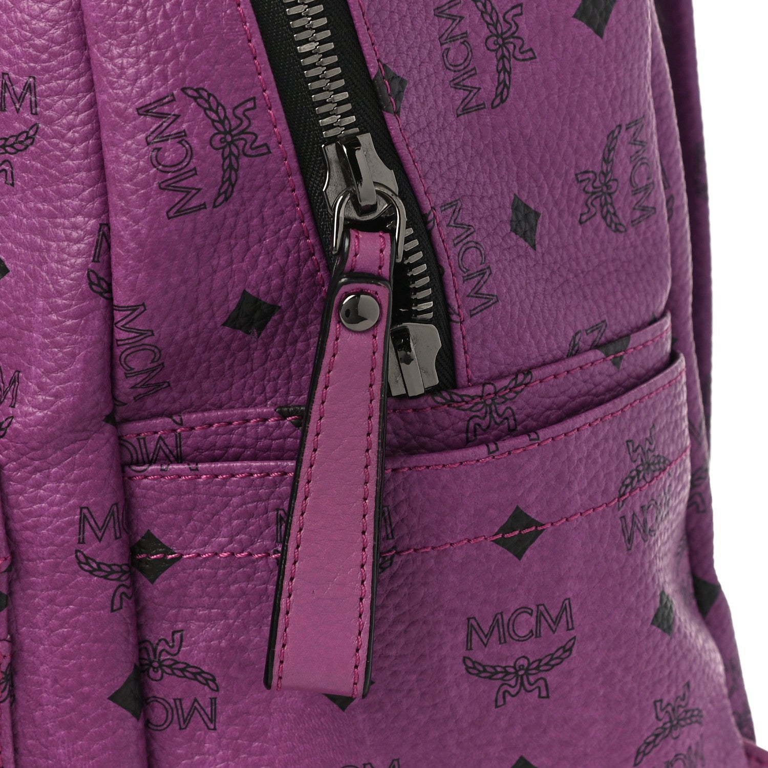 MCM Visetos Medium Sprinkle Stud Stark Backpack Purple 12 of 13