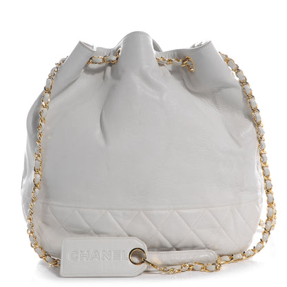 Chanel Lambskin Drawstring Shoulder Bag White 1 of 9