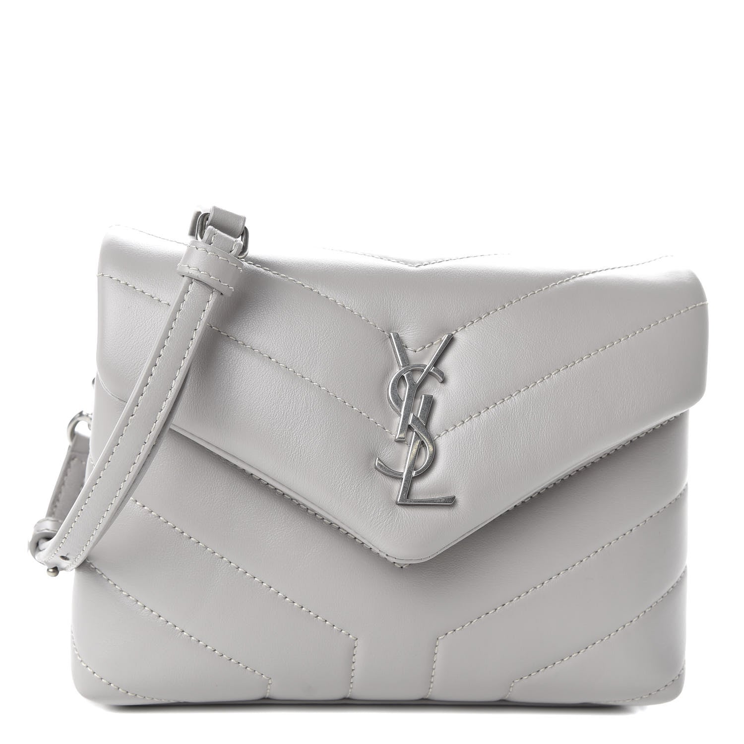 Saint Laurent Calfskin Y Quilted Monogram Toy Loulou Satchel Granite 1 of 9