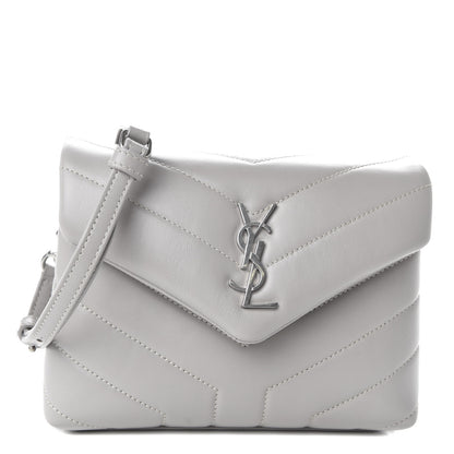 Saint Laurent Calfskin Y Quilted Monogram Toy Loulou Satchel Granite 1 of 9