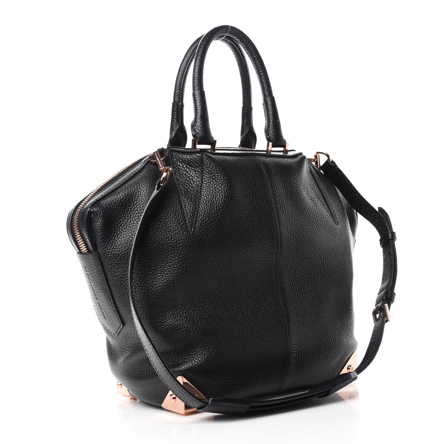 Alexander Wang Pebbled Calfskin Small Emile Soft Black Rose Gold Hardware 3 of 9