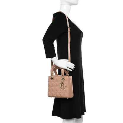 Christian Dior CHRISTIAN DIOR Patent Cannage Small Lady Dior Pink 2 of 9