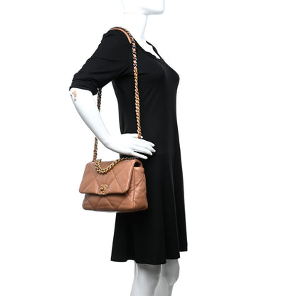 Chanel Lambskin Quilted Medium Chanel 19 Flap Brown 2 of 9