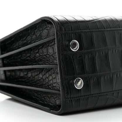Saint Laurent Calfskin Crocodile Embossed Nano Sac De Jour Black 9 of 10