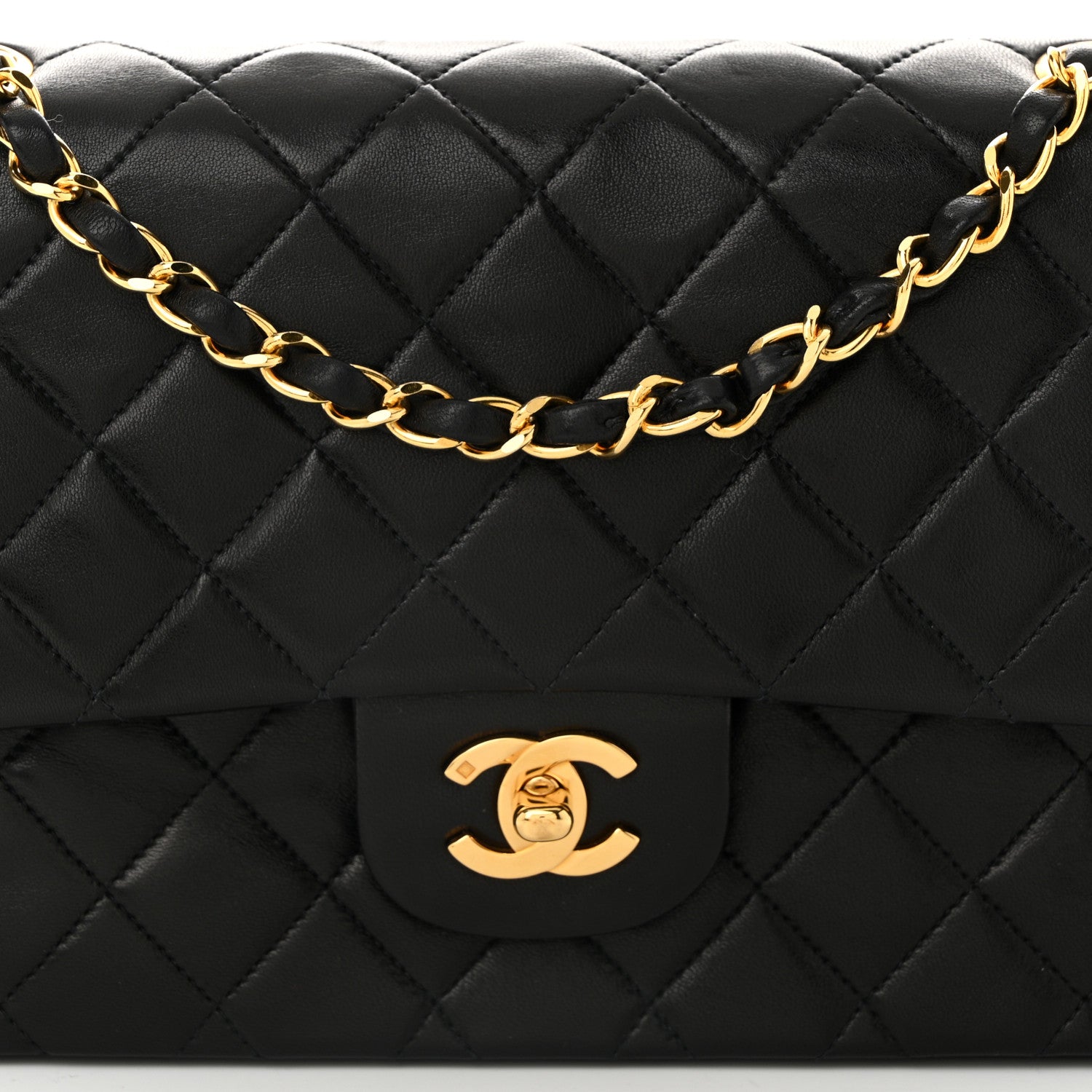 Chanel Lambskin Quilted Medium Double Flap Black 8 of 11
