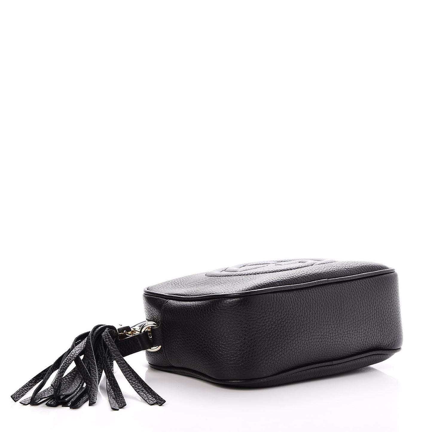 Pebbled Calfskin Small Soho Disco Bag Black