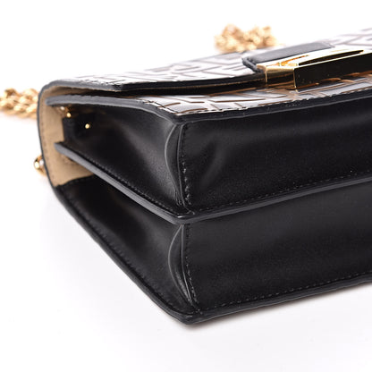 Fendi Vitello Liberty Bi-Color FF 1974 Embossed Small Kan U Shoulder Bag Maya Black 8 of 10
