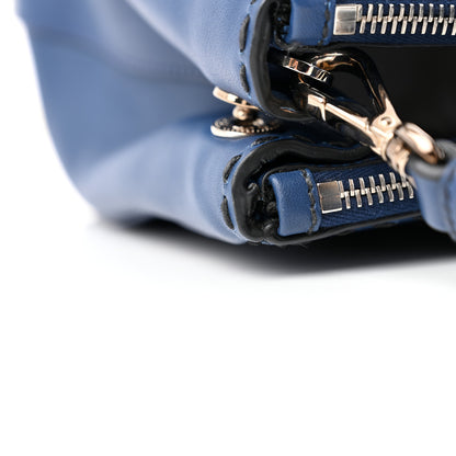 Prada City Calf Hand Stitched Small Galleria Double Zip Tote Bluette 11 of 12