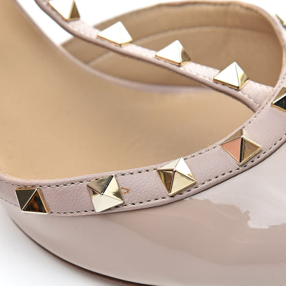 Valentino Garavani Patent Rockstud Ankle Strap Low Heel Pumps 39 Poudre 15 of 16
