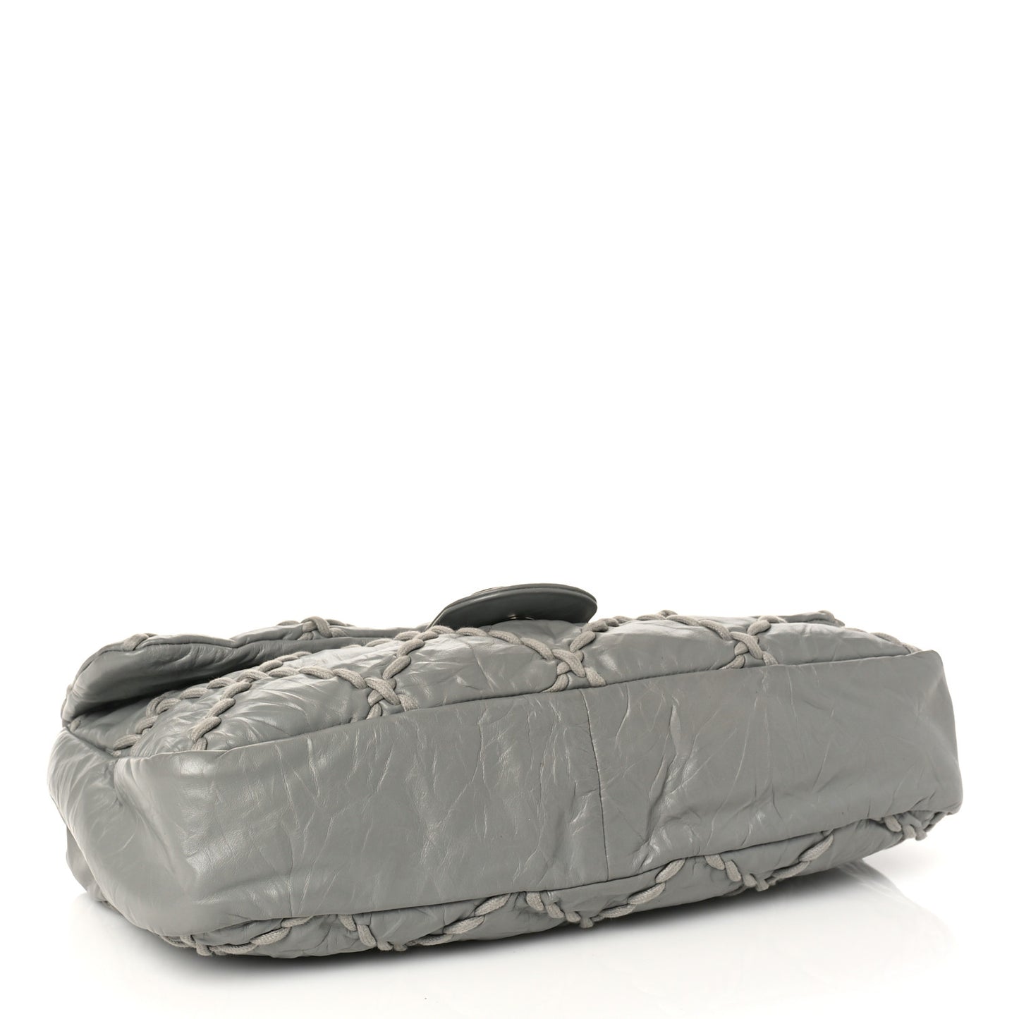 Calfskin Ultra Stitch Oversized Flap Grey