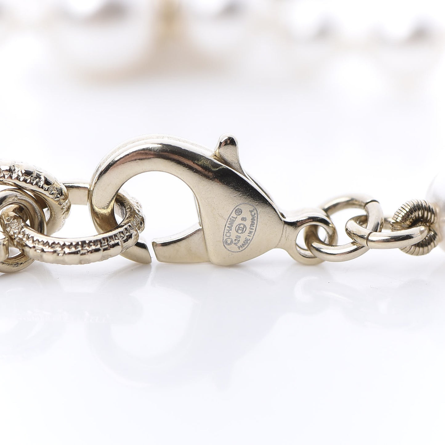 Pearl Crystal CC Bracelet Gold